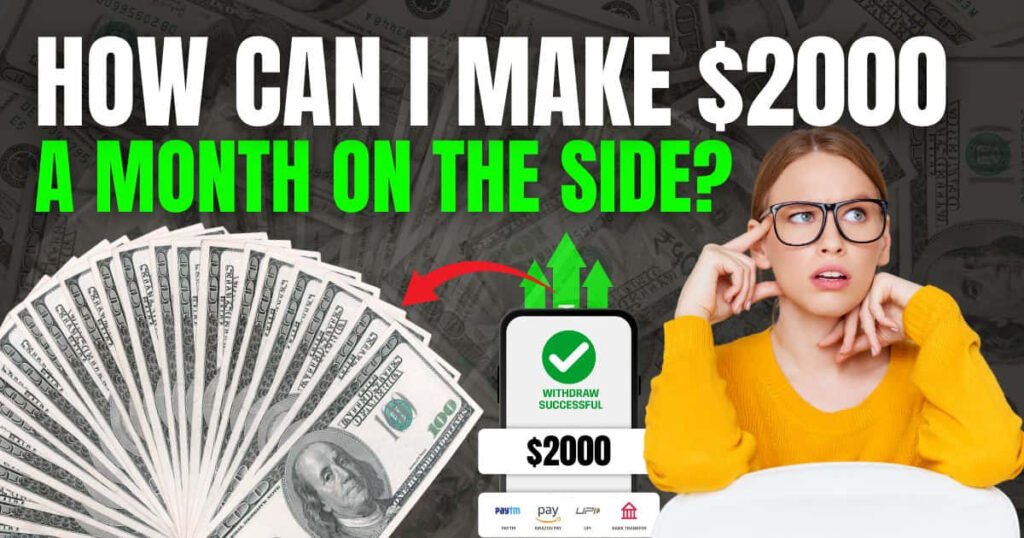 How to make $2000 a month on the side with online and offline income ideas
